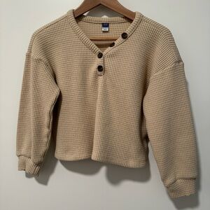 OLD NAVY | Waffle Knit Cotton Blend Henley Top